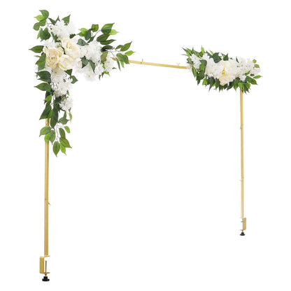 Stativ över bordet med klämmor, justerbar 71-249 cm längd och 33-106 cm höjd, bordsbågsstativ med blomstertillbehör, guldfärgad ballongram för bröllop, födelsedagsfest, juldekoration