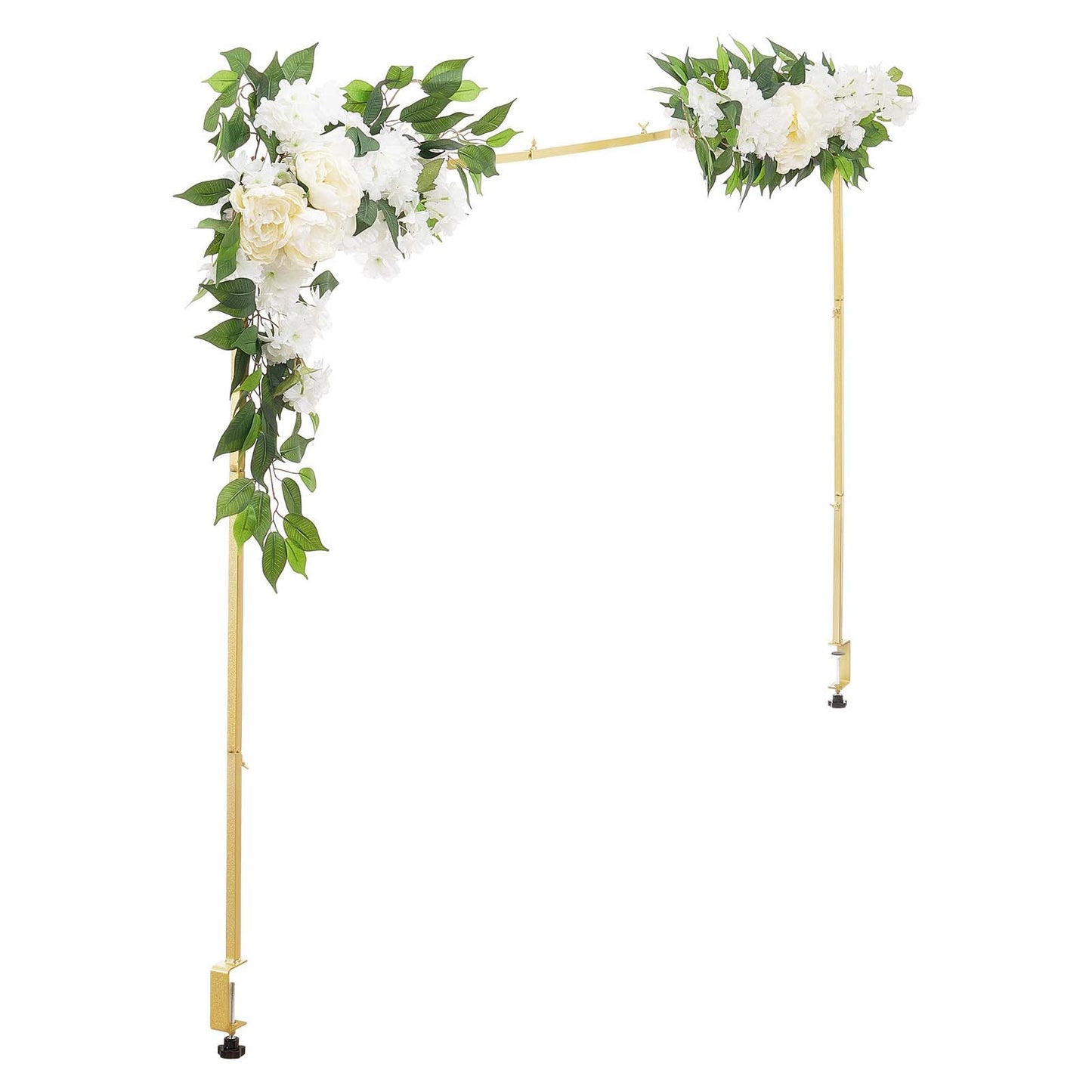 Stativ över bordet med klämmor, justerbar 71-249 cm längd och 33-106 cm höjd, bordsbågsstativ med blomstertillbehör, guldfärgad ballongram för bröllop, födelsedagsfest, juldekoration