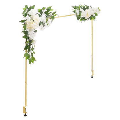 Stativ över bordet med klämmor, justerbar 71-249 cm längd och 33-106 cm höjd, bordsbågsstativ med blomstertillbehör, guldfärgad ballongram för bröllop, födelsedagsfest, juldekoration